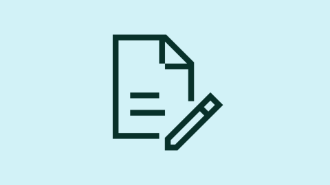 文档图标和一支铅笔